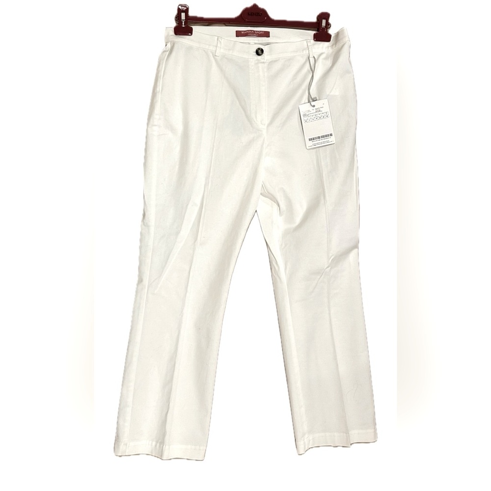 Marina Rinaldi Sport Recale size 12 white cotton  pants cropped with some flare
